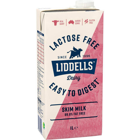 Liddells Skim Long Life Milk Lactose Free 1l