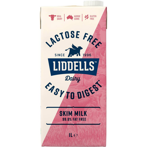 Liddells Skim Long Life Milk Lactose Free 1l