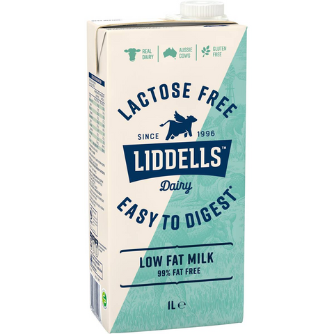 Liddells Low Fat Long Life Milk Lactose Free 1l