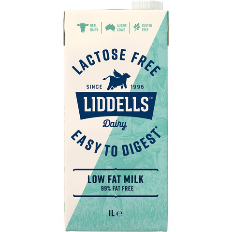 Liddells Low Fat Long Life Milk Lactose Free 1l