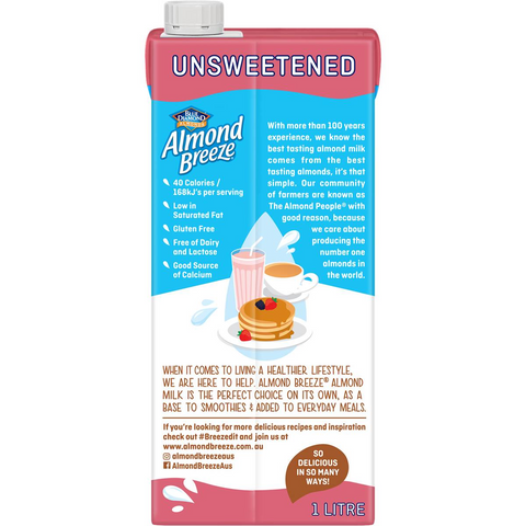 Almond Breeze Unsweetened Almond Milk 1l