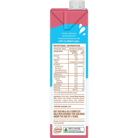 Almond Breeze Unsweetened Almond Milk 1l