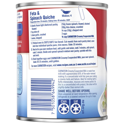 Nestle Carnation Creamy Evaporated Milk 340ml