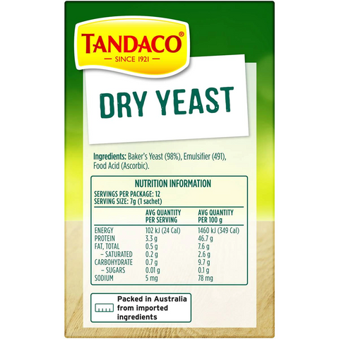 Tandaco Dry Yeast 12x7g Sachets 84g