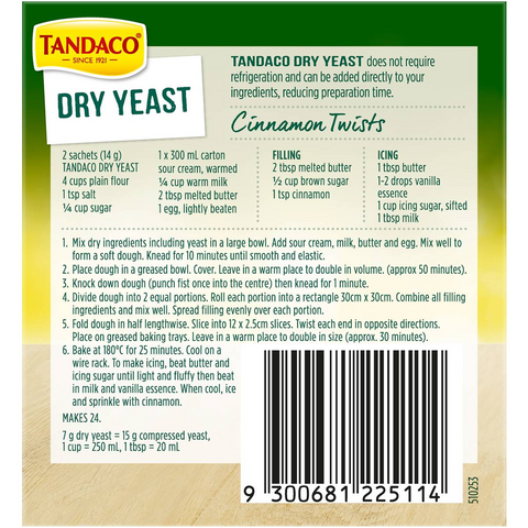 Tandaco Dry Yeast 12x7g Sachets 84g