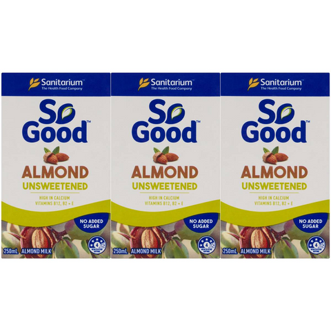 Sanitarium So Good Long Life Unsweetened Almond Milk 250ml X3 Pack