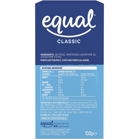 Equal Sweetener Sachets 100 Pack