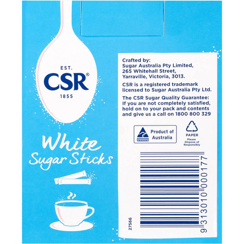 Csr White Sugar Sticks 50 Pack