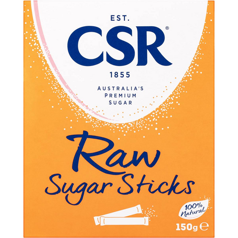 Csr Raw Sugar Sticks 50 Pack 150g