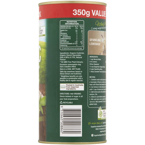 Sugarless Stevia Organic 350g