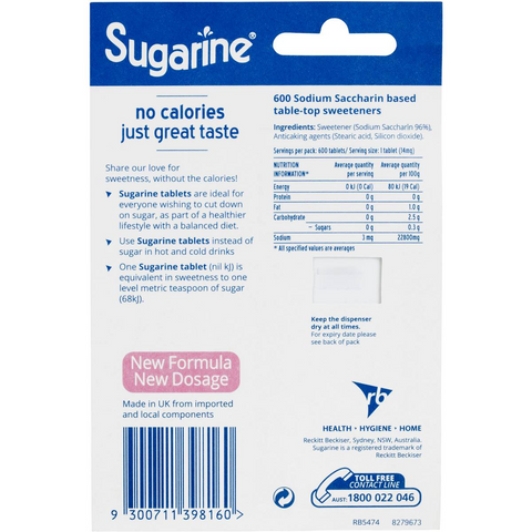 Sugarine Sweetener Tablets 600 Pack