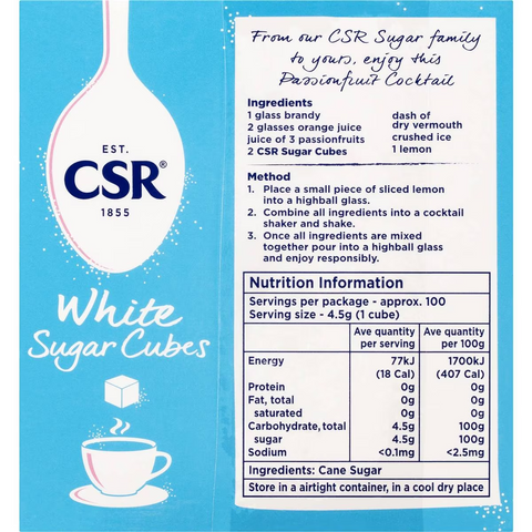 Csr White Sugar Cubes 450g