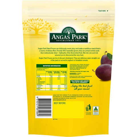 Angas Park Prunes Pitted Resealable 500g