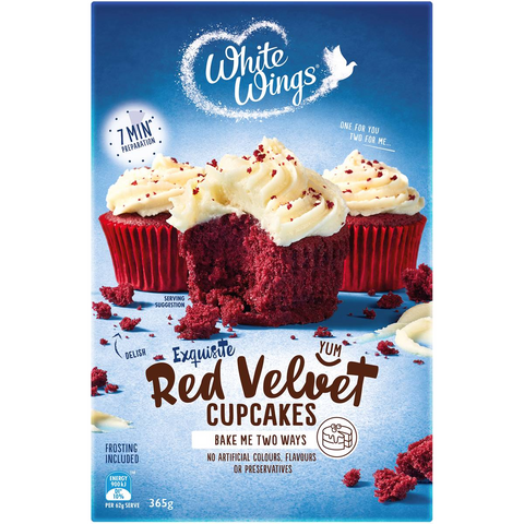 White Wings Cupcake Mix Red Velvet 365g