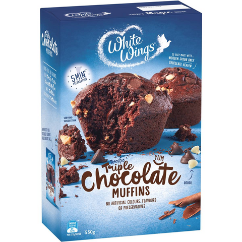 White Wings Muffin Mix Triple Chocolate 550g