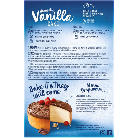 White Wings Vanilla Cake Mix 510g