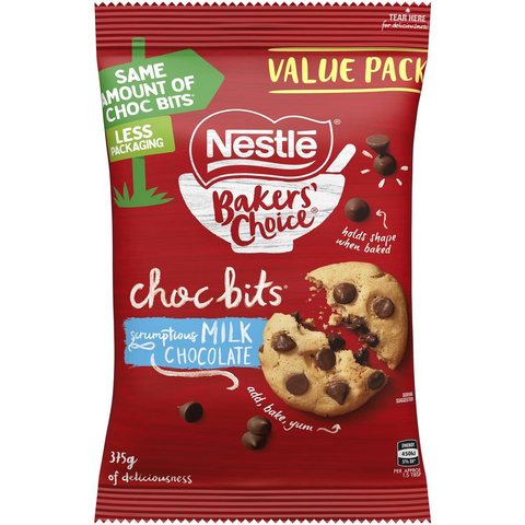 Nestle Bakers' Choice Milk Choc Bits Value Pack 375g