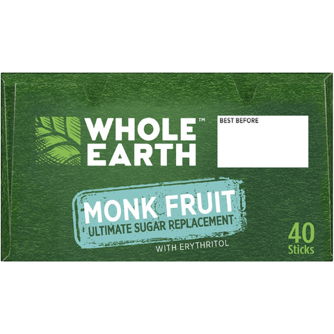 Whole Earth Monk Fruit Sweetener Sticks 40 Pack