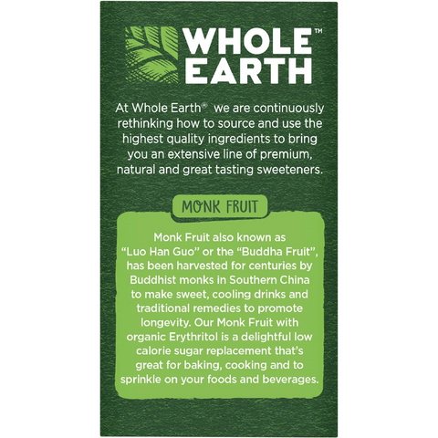 Whole Earth Monk Fruit Sweetener Sticks 40 Pack