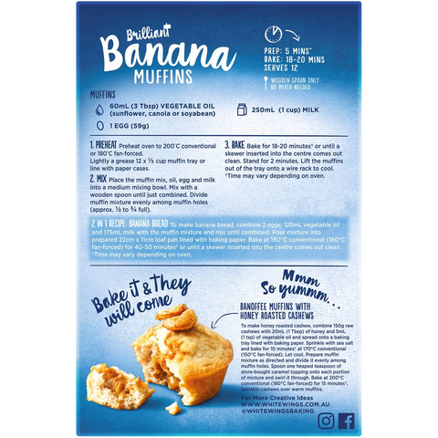 White Wings Banana Muffin 455g