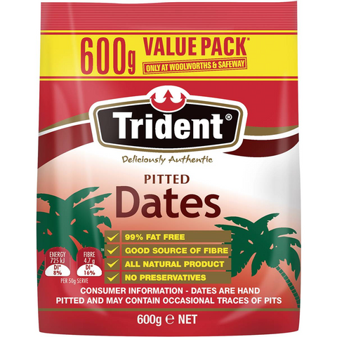 Trident Pitted Dates 600g