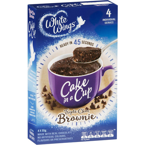 White Wings Cake In A Cup Triple Choc Brownie 4 Pack