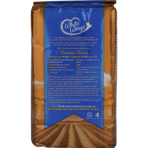 White Wings Self Raising Flour Wholemeal 1kg