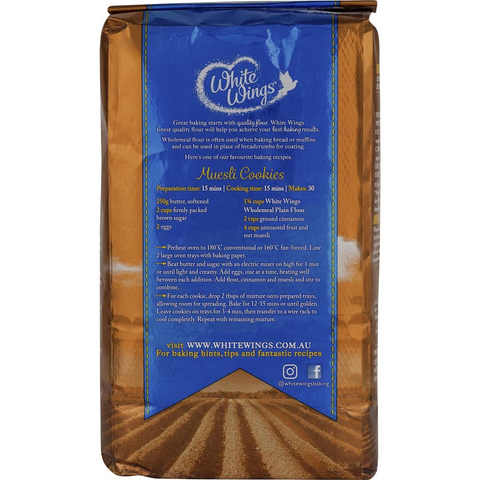 White Wings Plain Flour Wholemeal 1kg