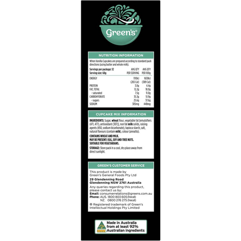 Green's Cupcake Vanilla Mix 490g