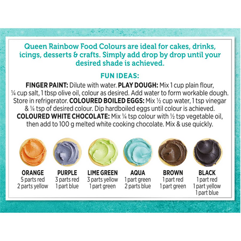 Queen Rainbow Food Colours 4 Pack