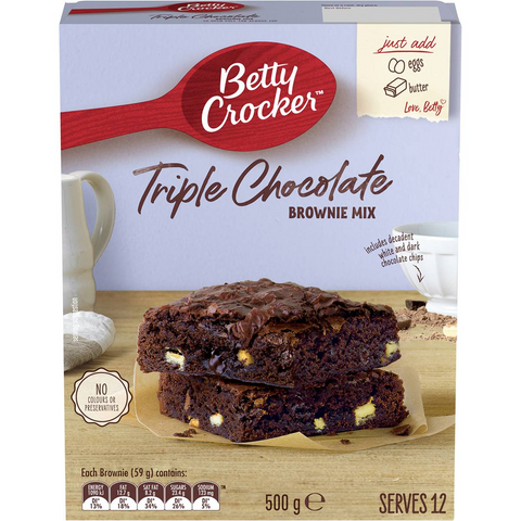 Betty Crocker Triple Chocolate Brownie Mix Brownie Mix 500g