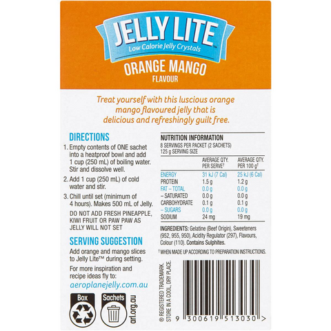 Aeroplane Jelly Lite Orange Mango 2x9g