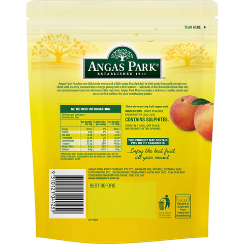 Angas Park Peaches Dried 200g