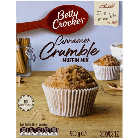 Betty Crocker Cinnamon Crumble Muffin Mix Muffin Mix 500g