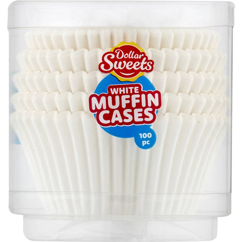 Dollar Sweets White Muffin Cases 100 Pack