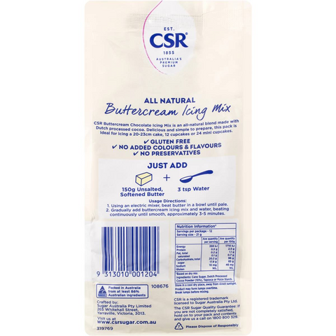 Csr All Natural Buttercream Icing Mix Chocolate 250g