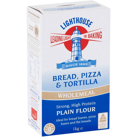 Lighthouse Wholemeal Plain Flour For Bread Pizza & Tortilla 1kg