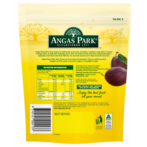 Angas Park Soft & Juice Pitted Prunes 250g