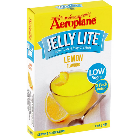 Aeroplane Jelly Lite Lemon Flavour Low Calorie Jelly Crystals 2x9g