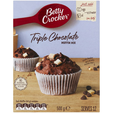 Betty Crocker Triple Chocolate Muffin Mix Muffin Mix 500g