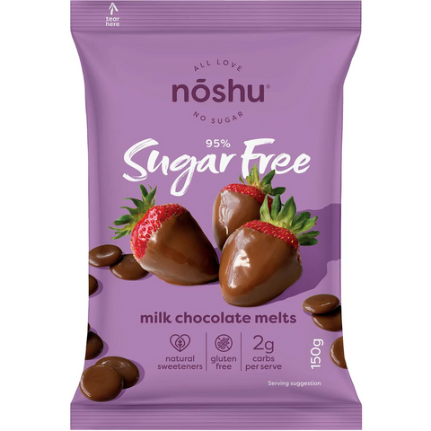 Noshu 95% Sugar Free Milk Chocolate Melts 150g