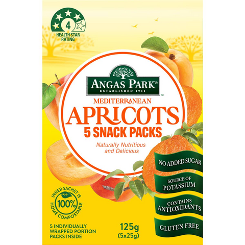 Angas Park Apricots Snack Packs 5pk