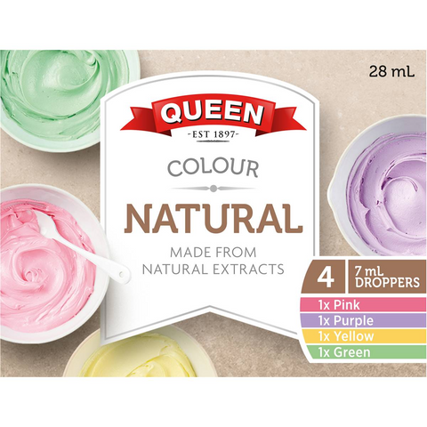 Queen Natural Food Colouring Rainbow 7ml X4 Pack