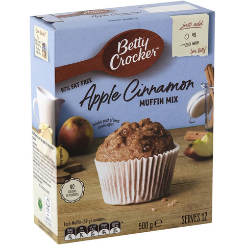 Betty Crocker Apple & Cinnamon Low Fat Muffin Mix 500g