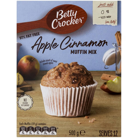 Betty Crocker Apple & Cinnamon Low Fat Muffin Mix 500g