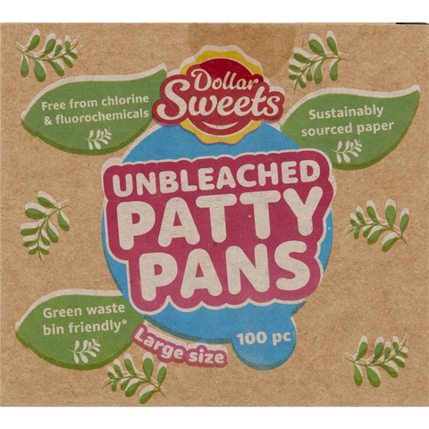 Dollar Sweets Unbleached Patty Pans Large 100 Pack