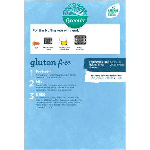 Green's Gluten Free Apple & Cinnamon Muffin Mix 385g