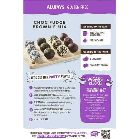 Well & Good Gluten Free Choc Fudge Brownie Mix 400g