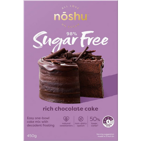 Noshu 98% Sugar Free Rich Chocolate Cake Mix 450g