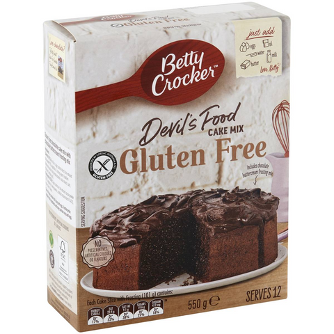 Betty Crocker Devils Food Gluten Free Cake Mix 550g